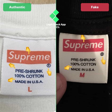 real supreme washing tag